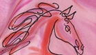 Derby equestrian hand painted silk scarf